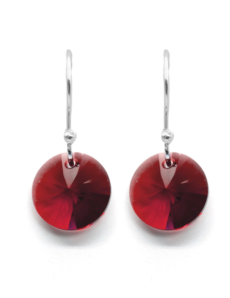 Aretes de plata con acabado brillante cristal