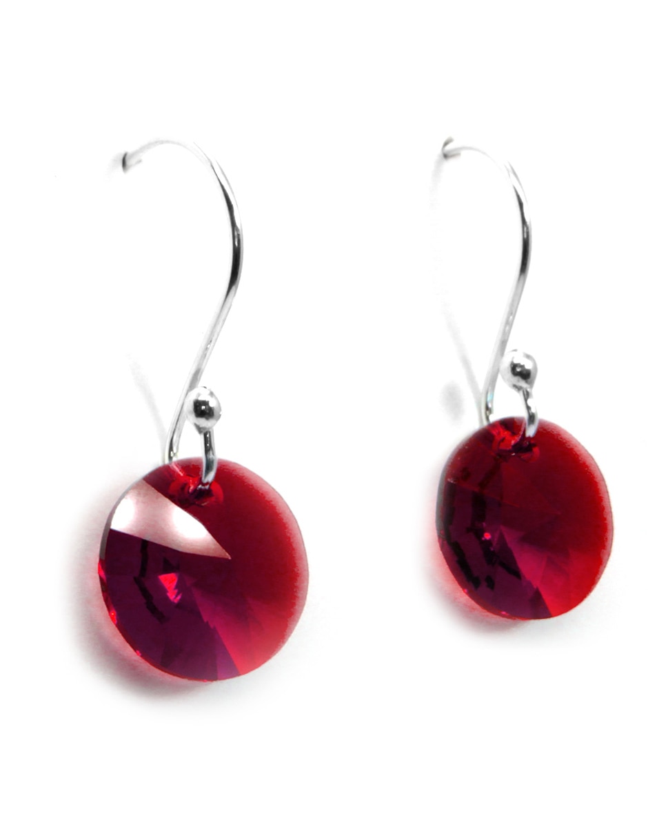 Aretes de plata con acabado brillante cristal 2