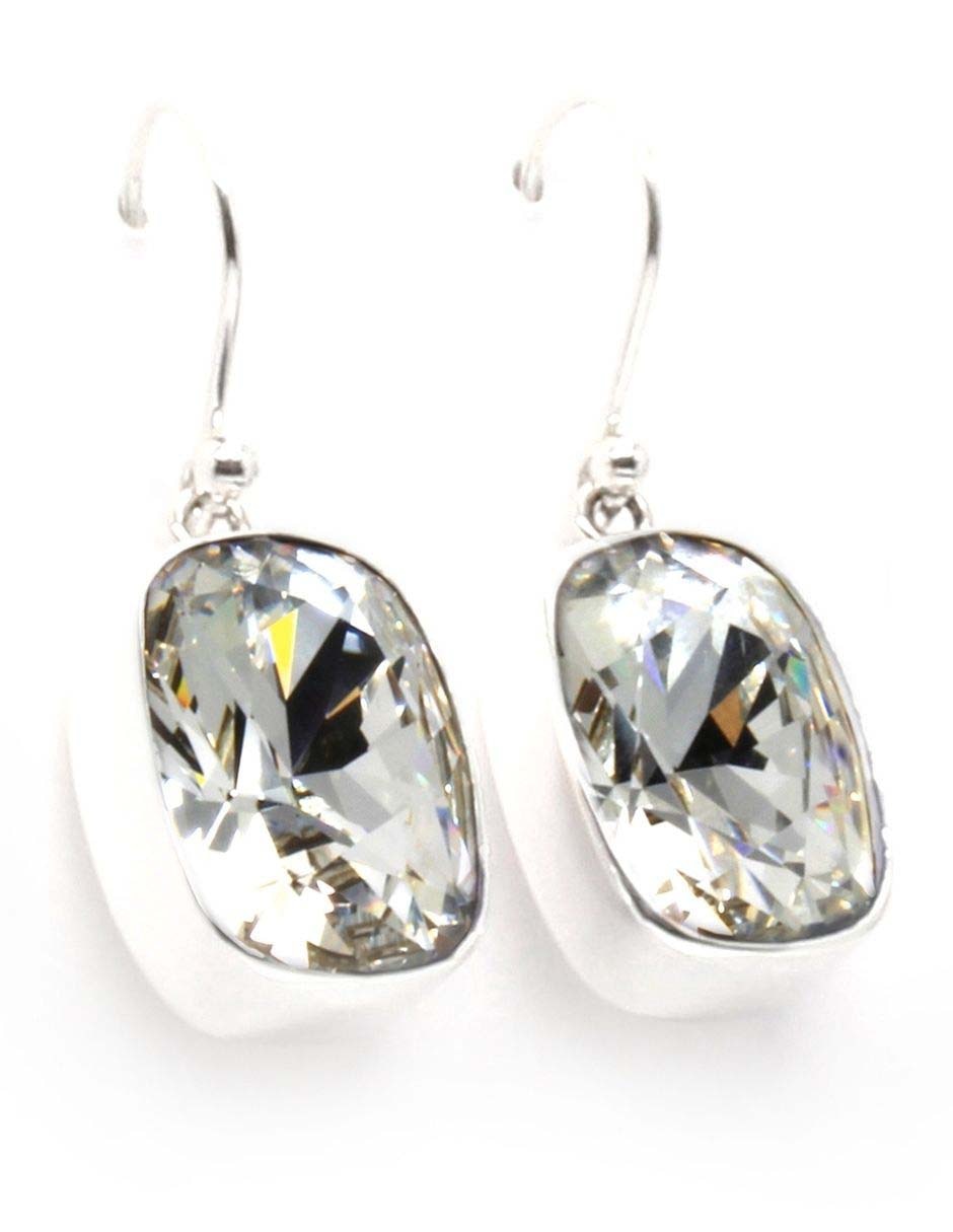 Aretes de plata con acabado pavé cristal Aretes de plata con acabado pavé cristal