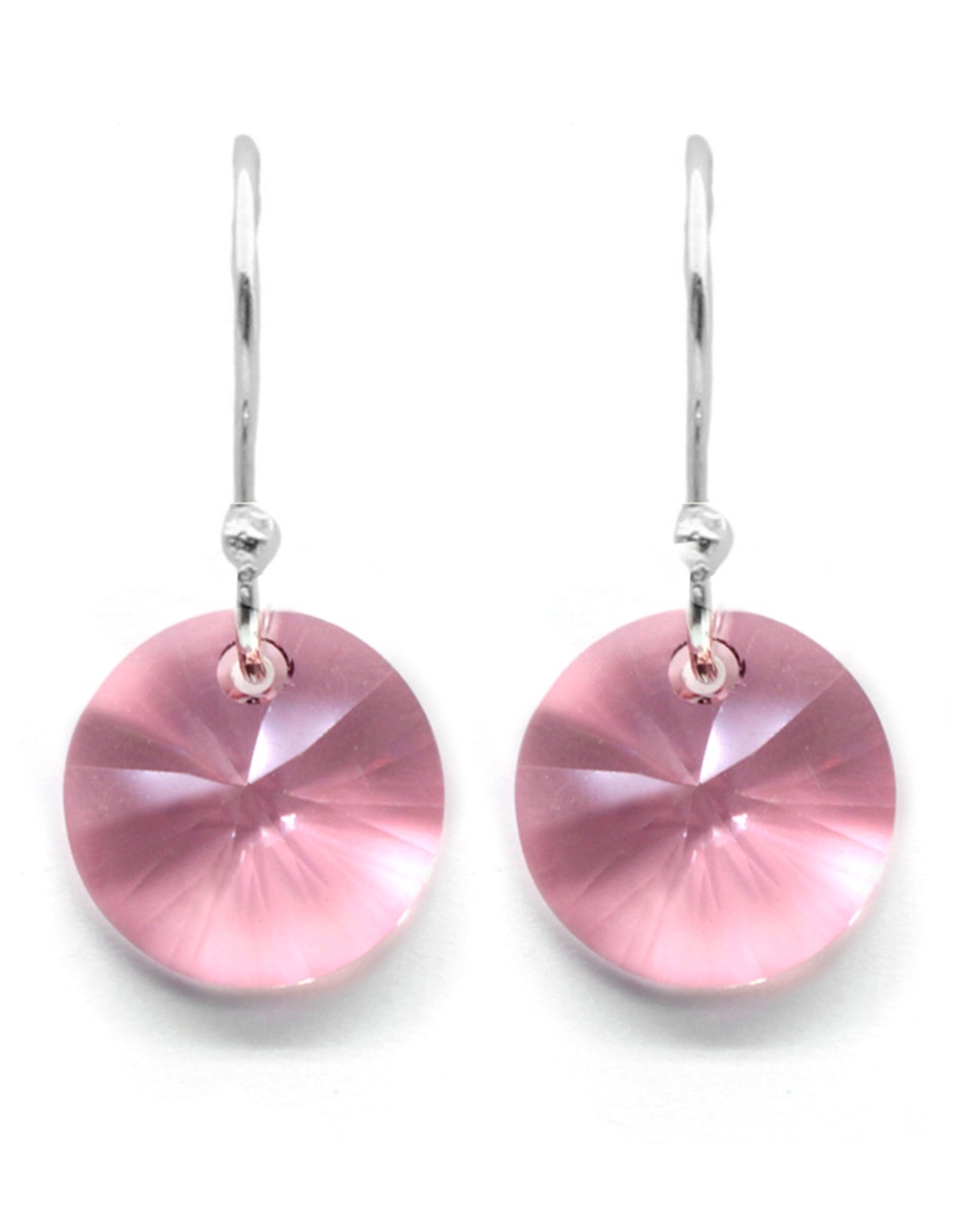 Aretes de plata con acabado brillante cristal