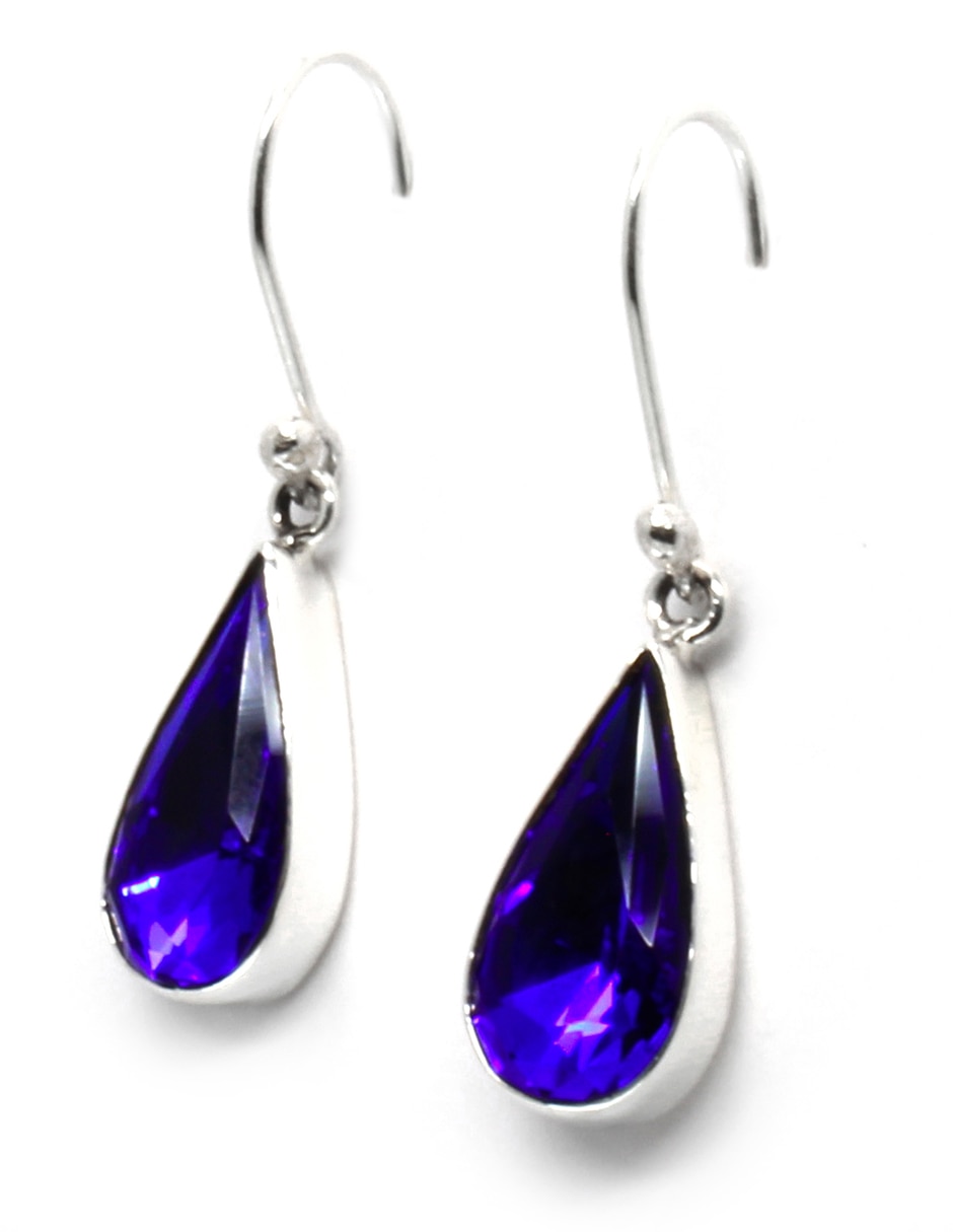 Aretes de plata con acabado pavé cristal 2