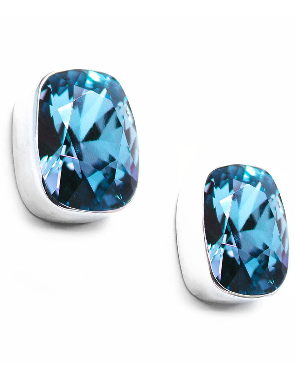 Broqueles de plata con acabado pavé cristal Broqueles de plata con acabado pavé cristal
