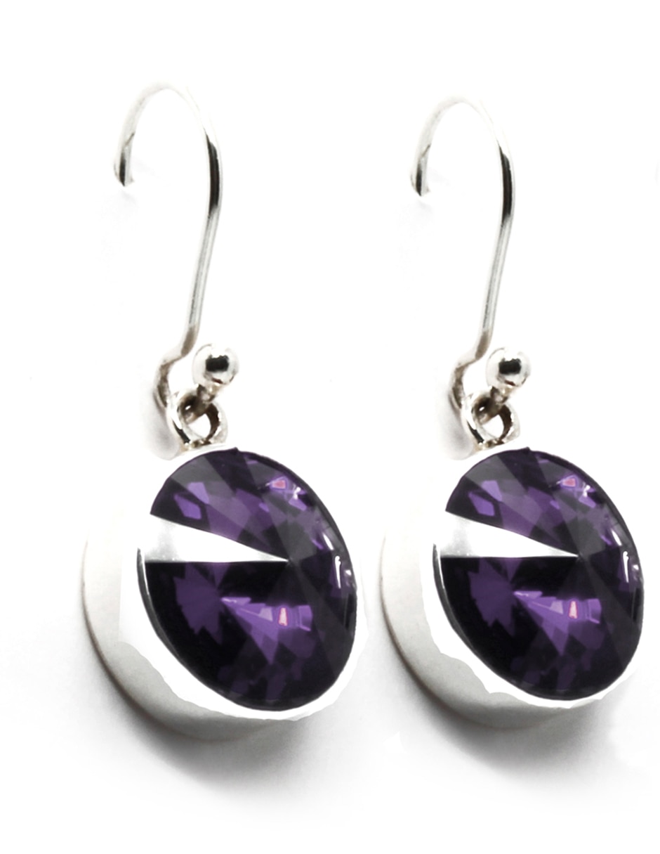 Aretes de plata con acabado brillante cristal 4
