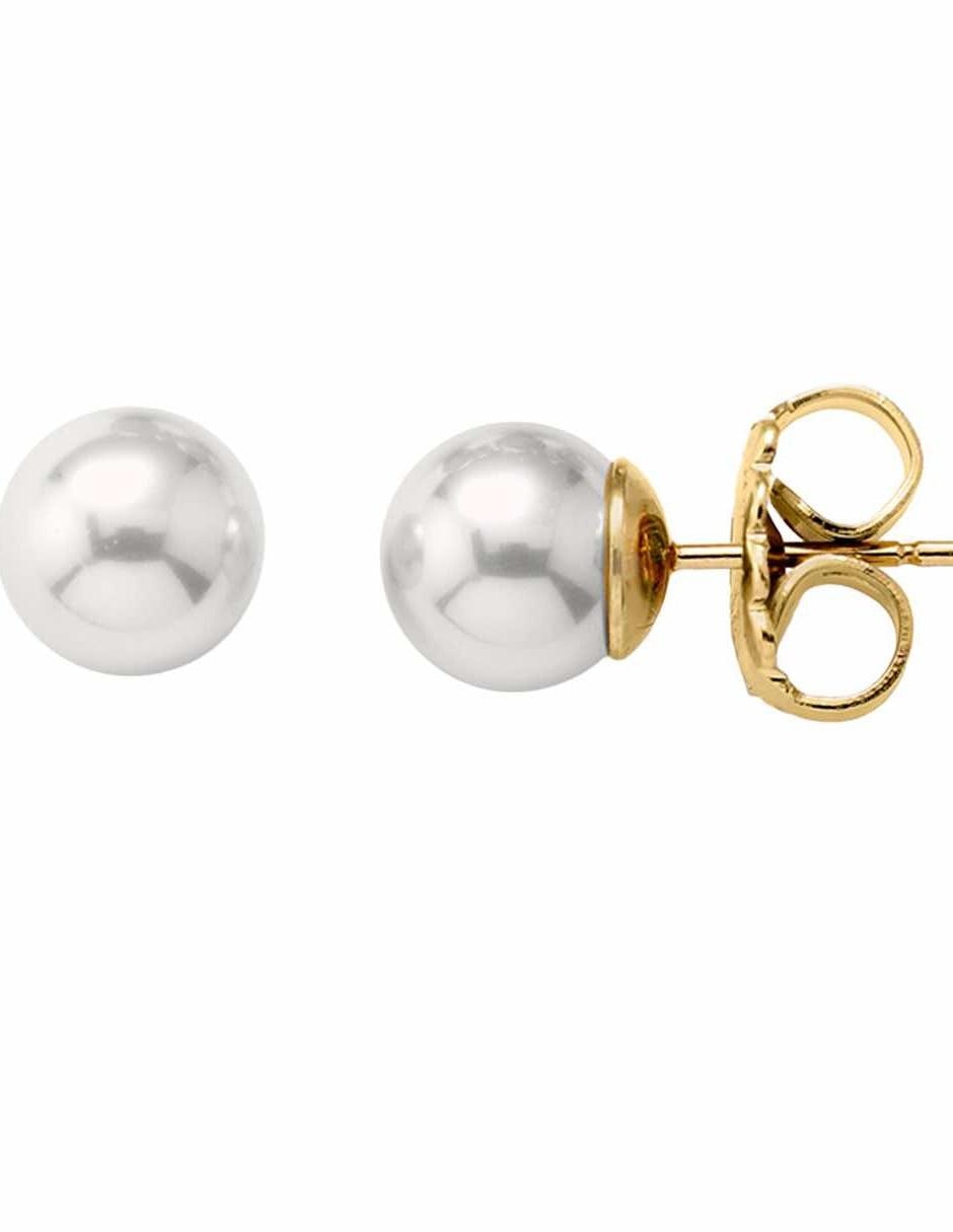 Aretes con acabado lustre perla 2