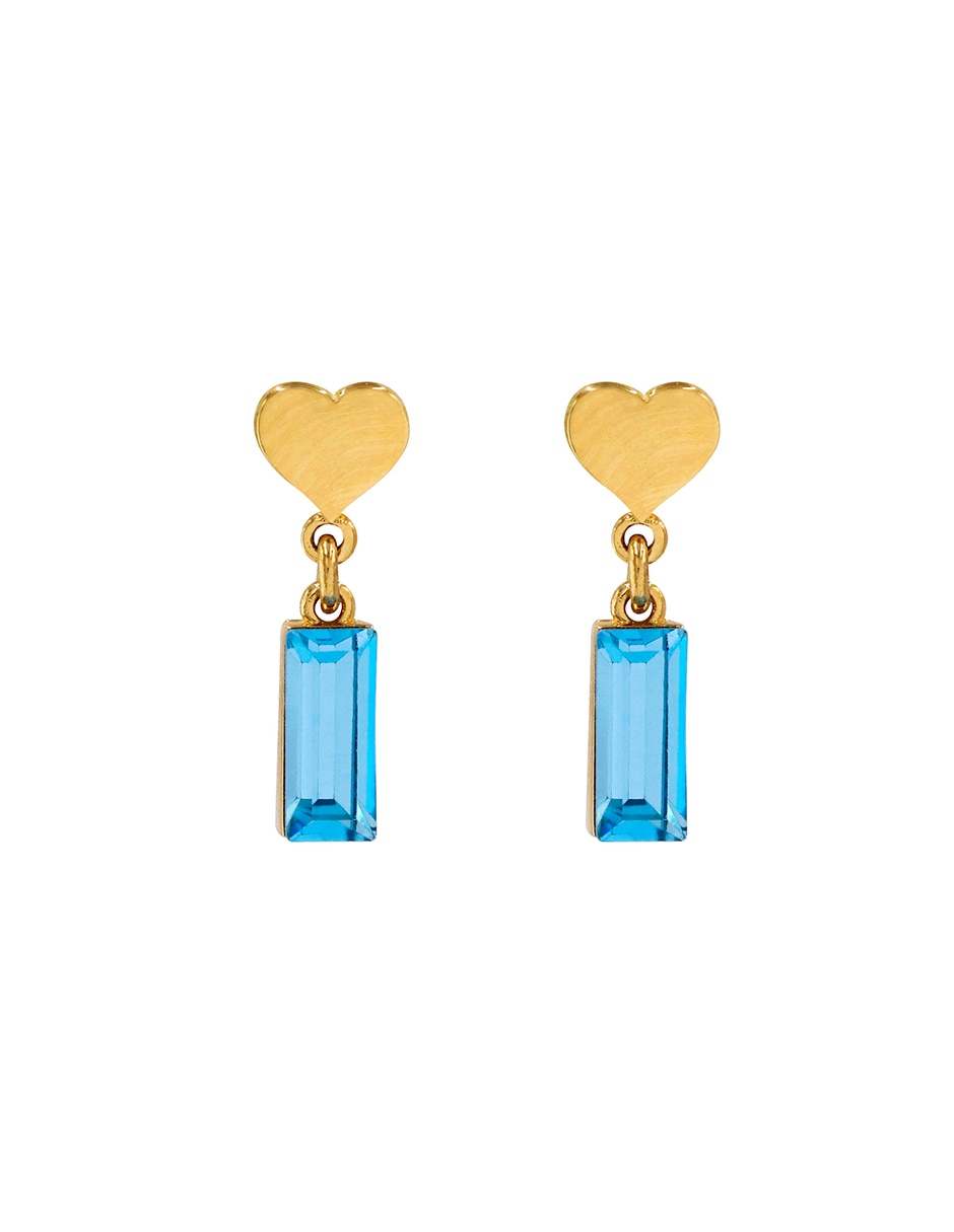 Aretes rectangulares con acabado brillante cristal