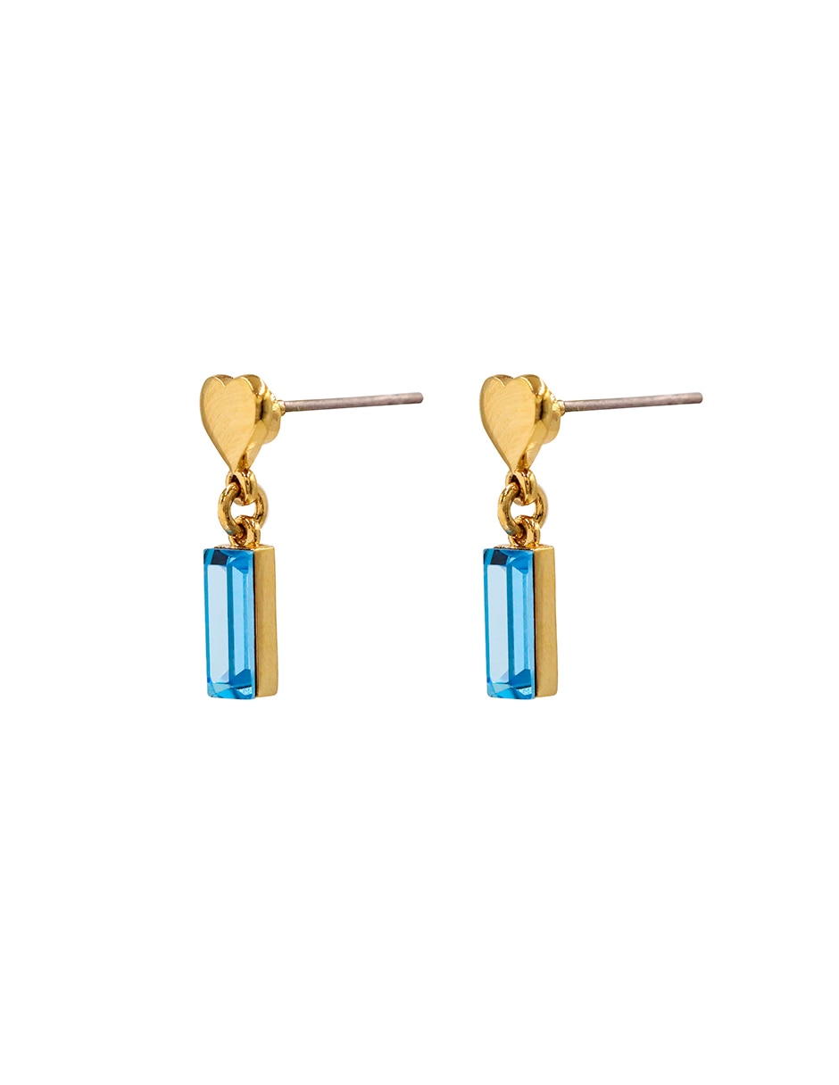 Aretes rectangulares con acabado brillante cristal 2