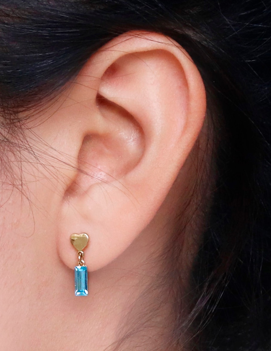 Aretes rectangulares con acabado brillante cristal 3