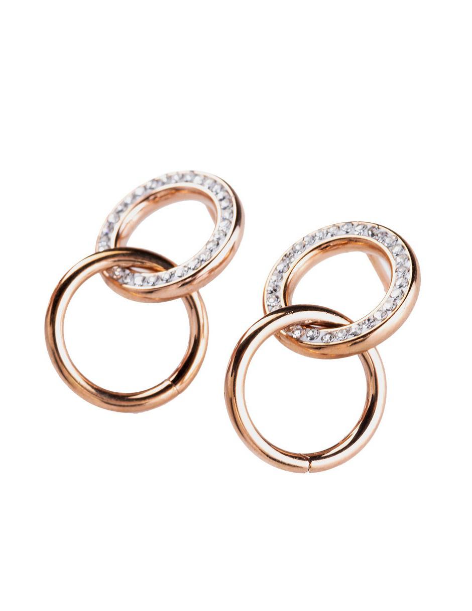 Aretes de aro con acabado brillante zirconia 2