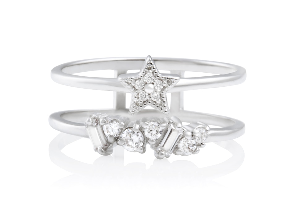 Anillo de estrella pavé