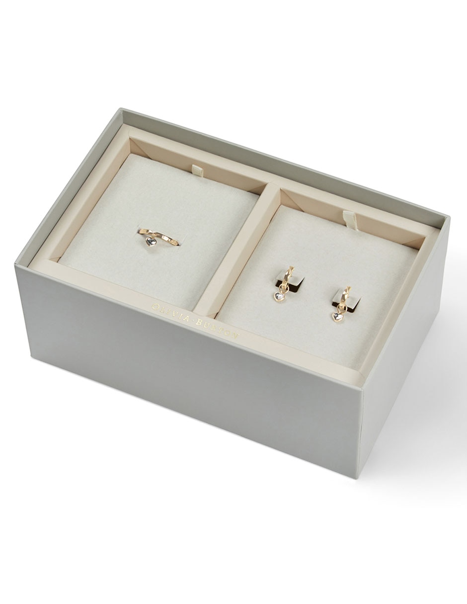 Aretes de plata con acabado baño de oro cristal