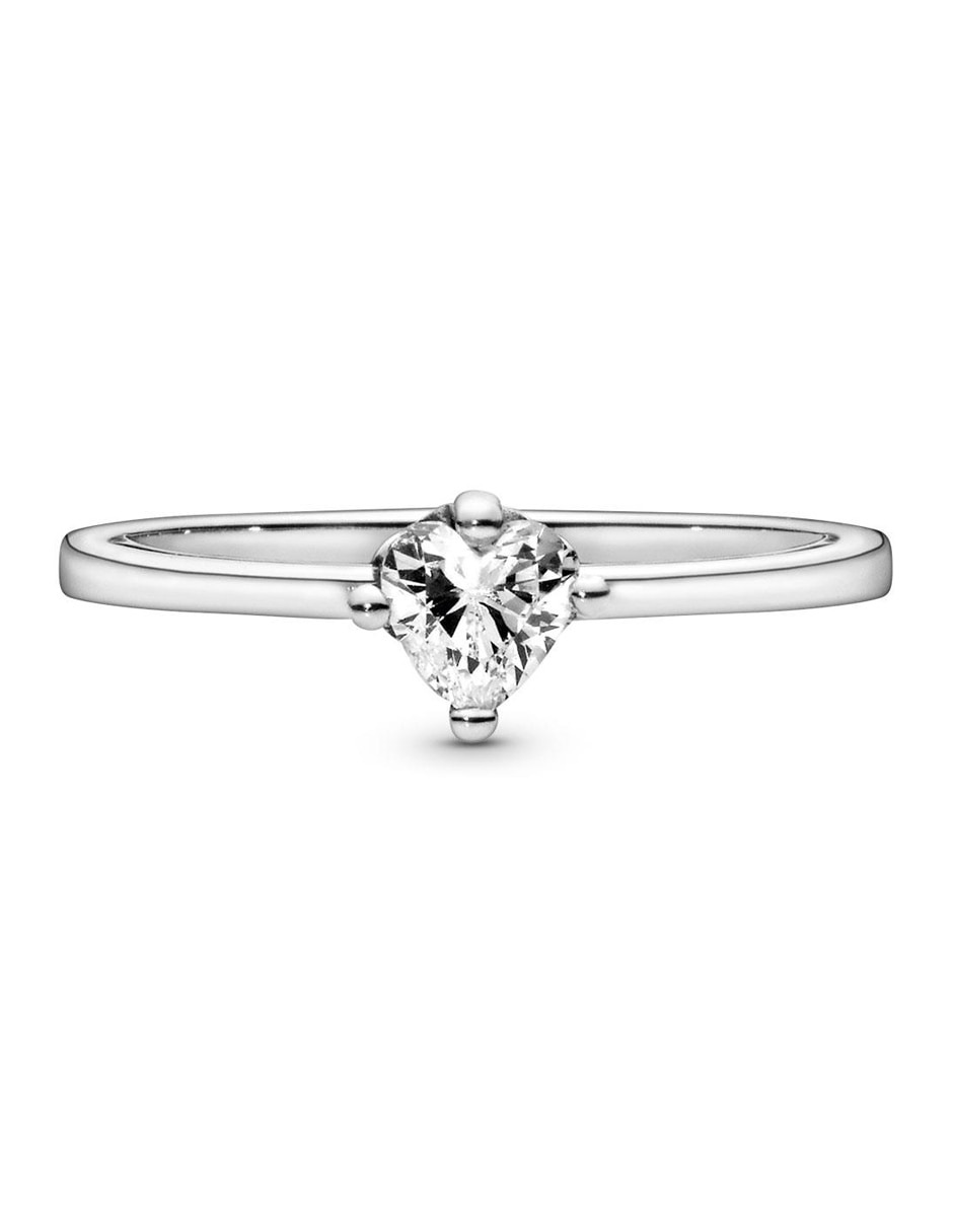 Anillo de corazón P 925 de plata circonita pavé 2