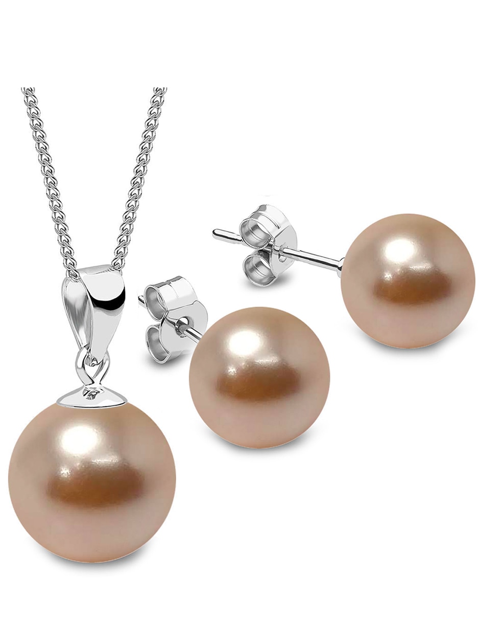 Set de aretes y collar perla