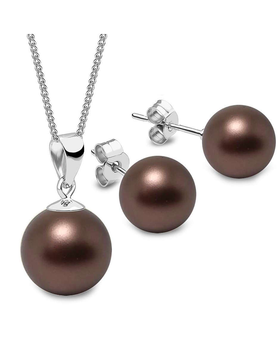 Set de aretes y collar perla