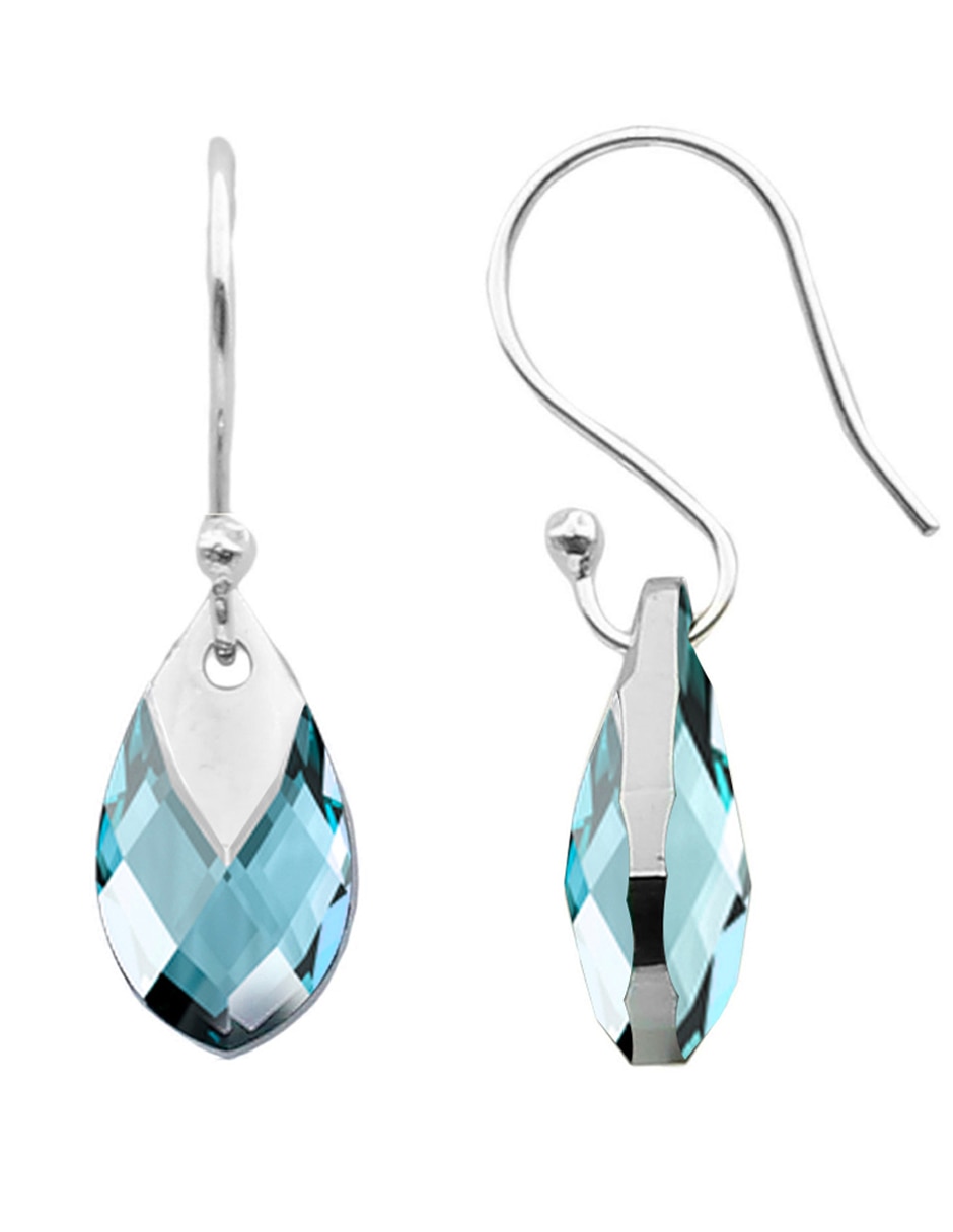 Set aretes y collar de plata P 925 cristal 2