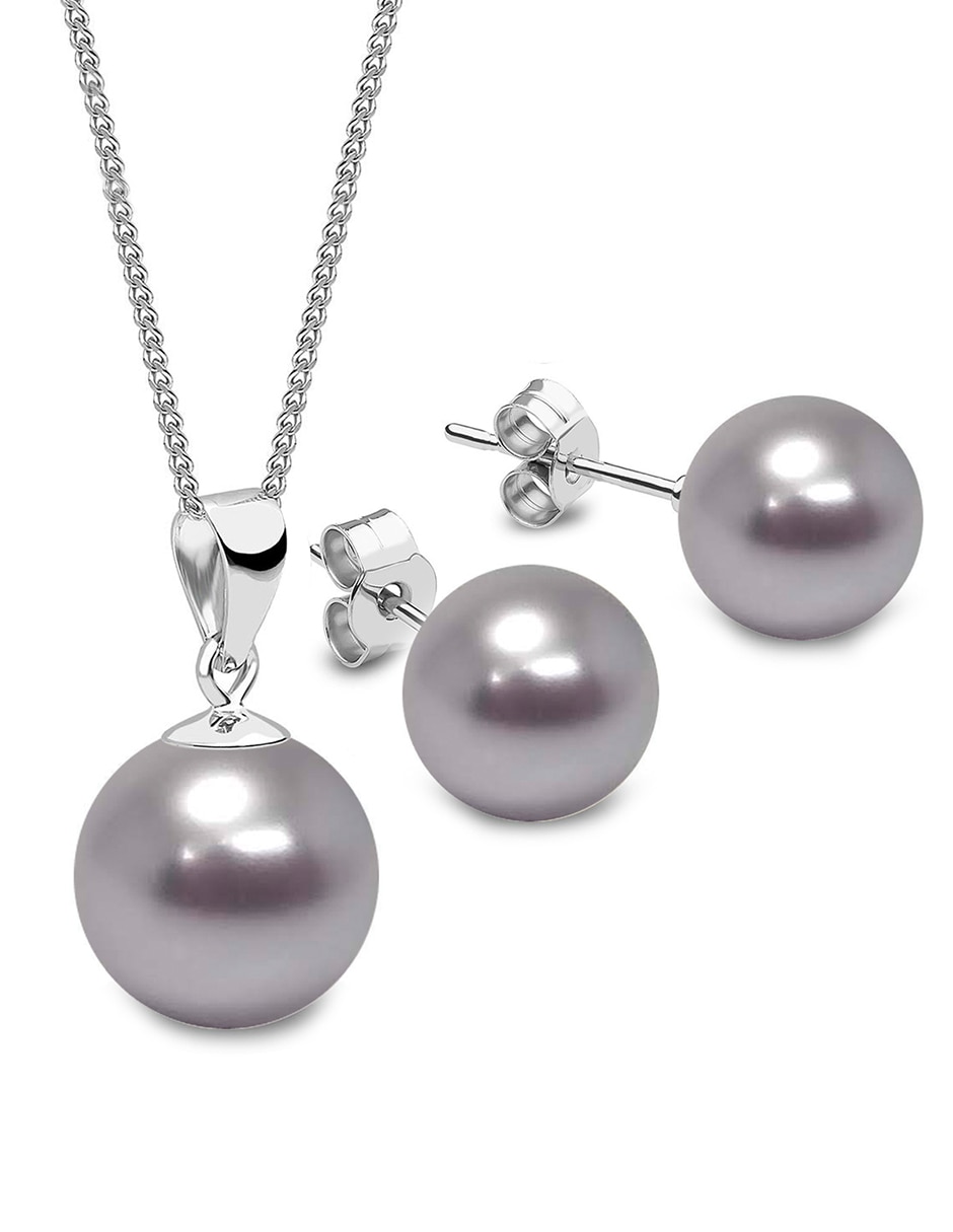 Set de aretes y collar perla