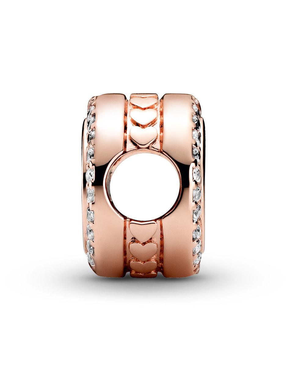 Charm redondo de plata 14 K zirconia cúbica 3