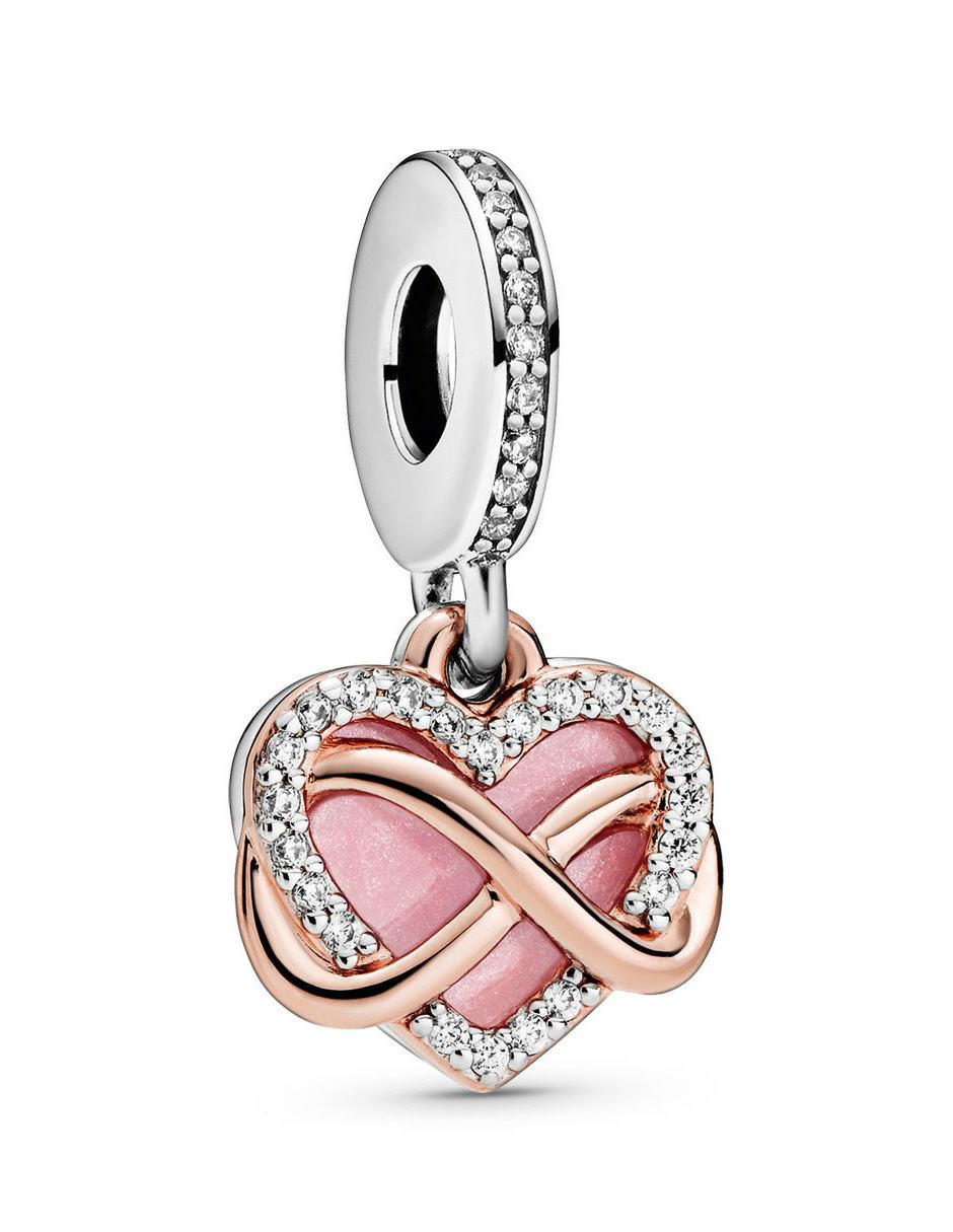 Charm de corazón de plata zirconia cúbica