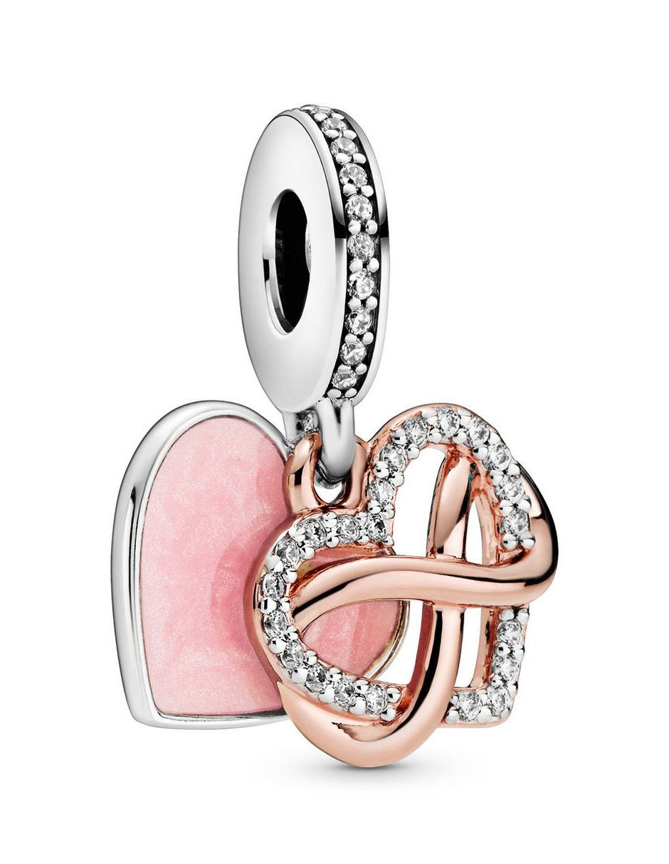 Charm de corazón de plata zirconia cúbica 2