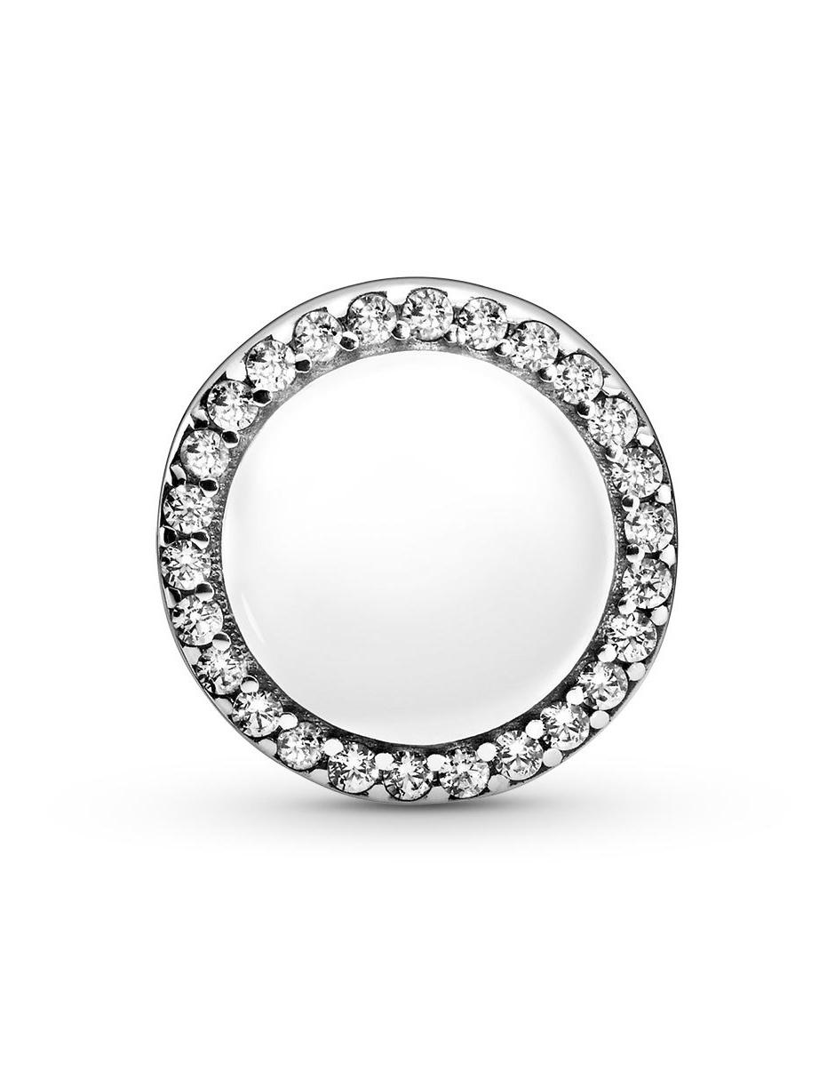 Charm redondo de plata zirconia cúbica 2