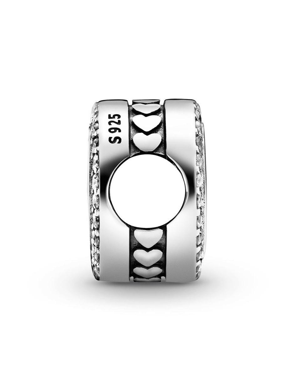 Charm redondo de plata zirconia cúbica 3