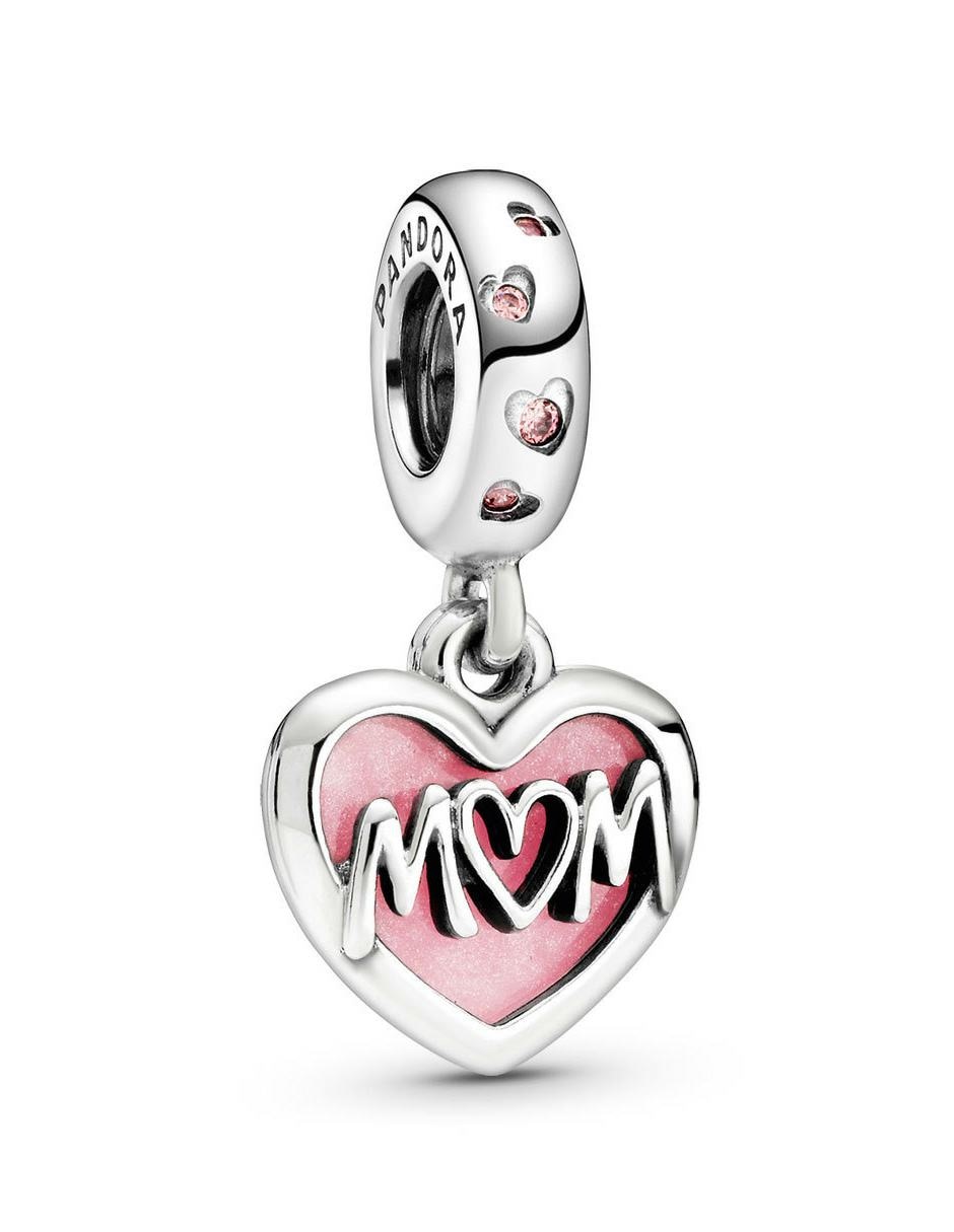 Charm de corazón de plata P 925 zirconia cúbica