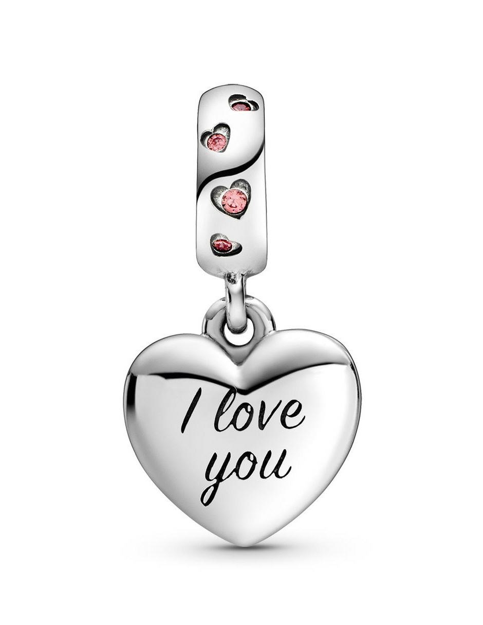 Charm de corazón de plata P 925 zirconia cúbica 2