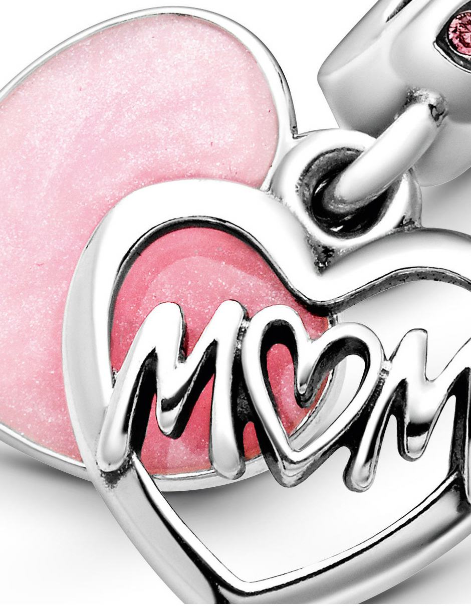 Charm de corazón de plata P 925 zirconia cúbica 6