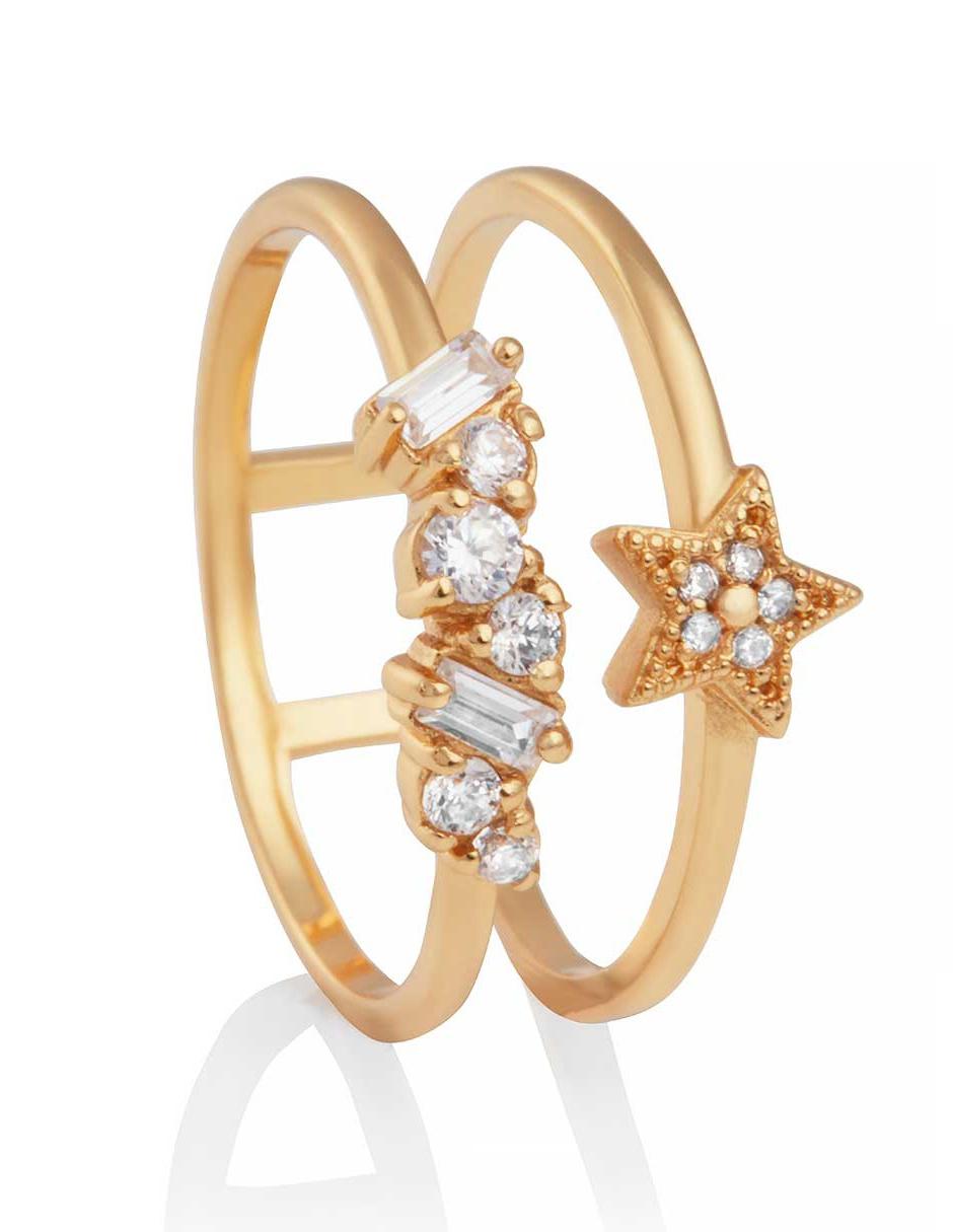 Anillo de estrella pavé 4