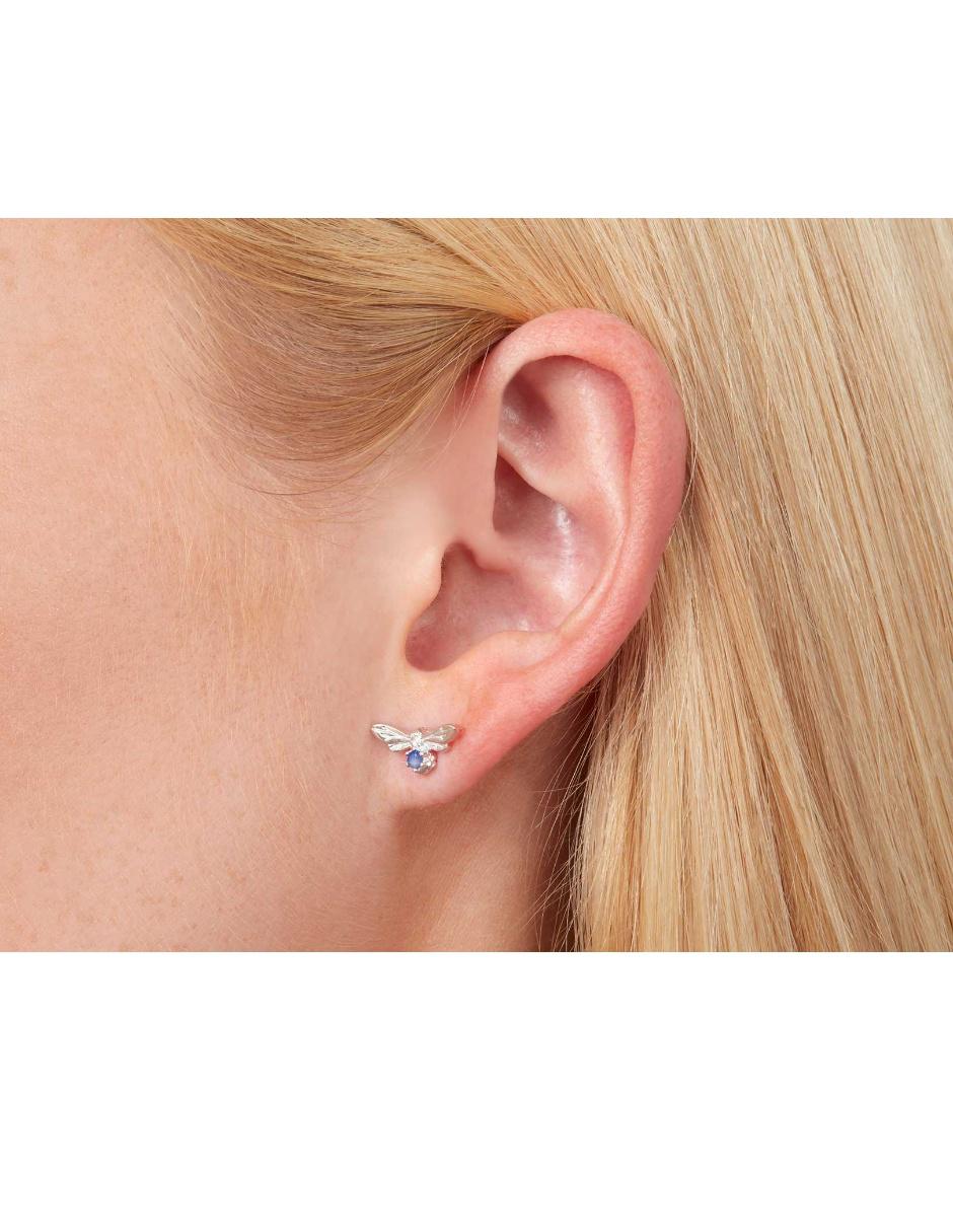 Aretes de plata con acabado pavé cristal 2