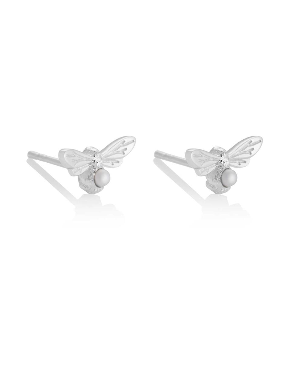Aretes de plata con acabado brillante