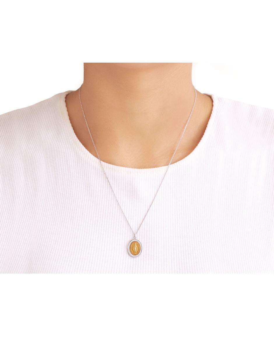 Dije circular de plata zirconia 3