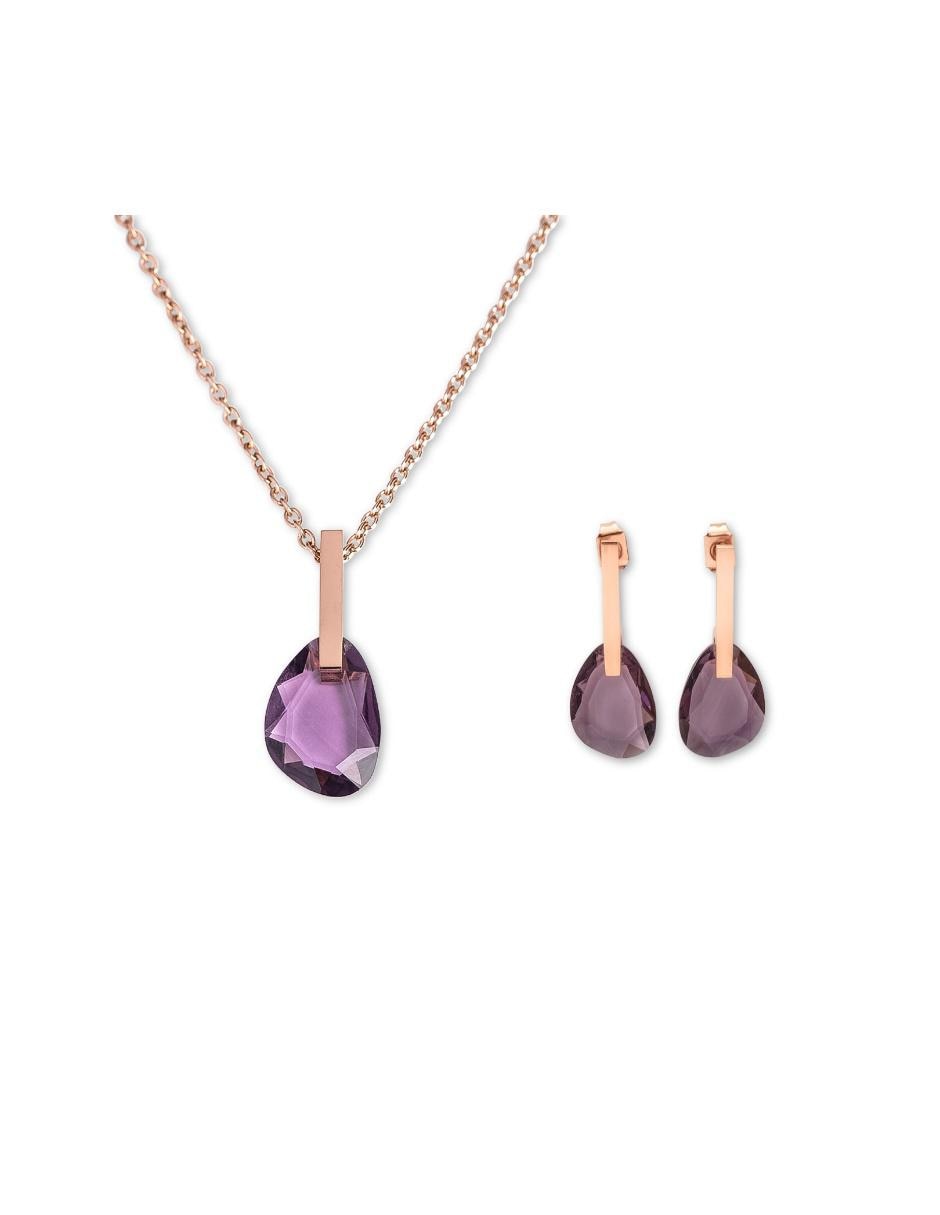 Set aretes y collar Luckyly 18 k