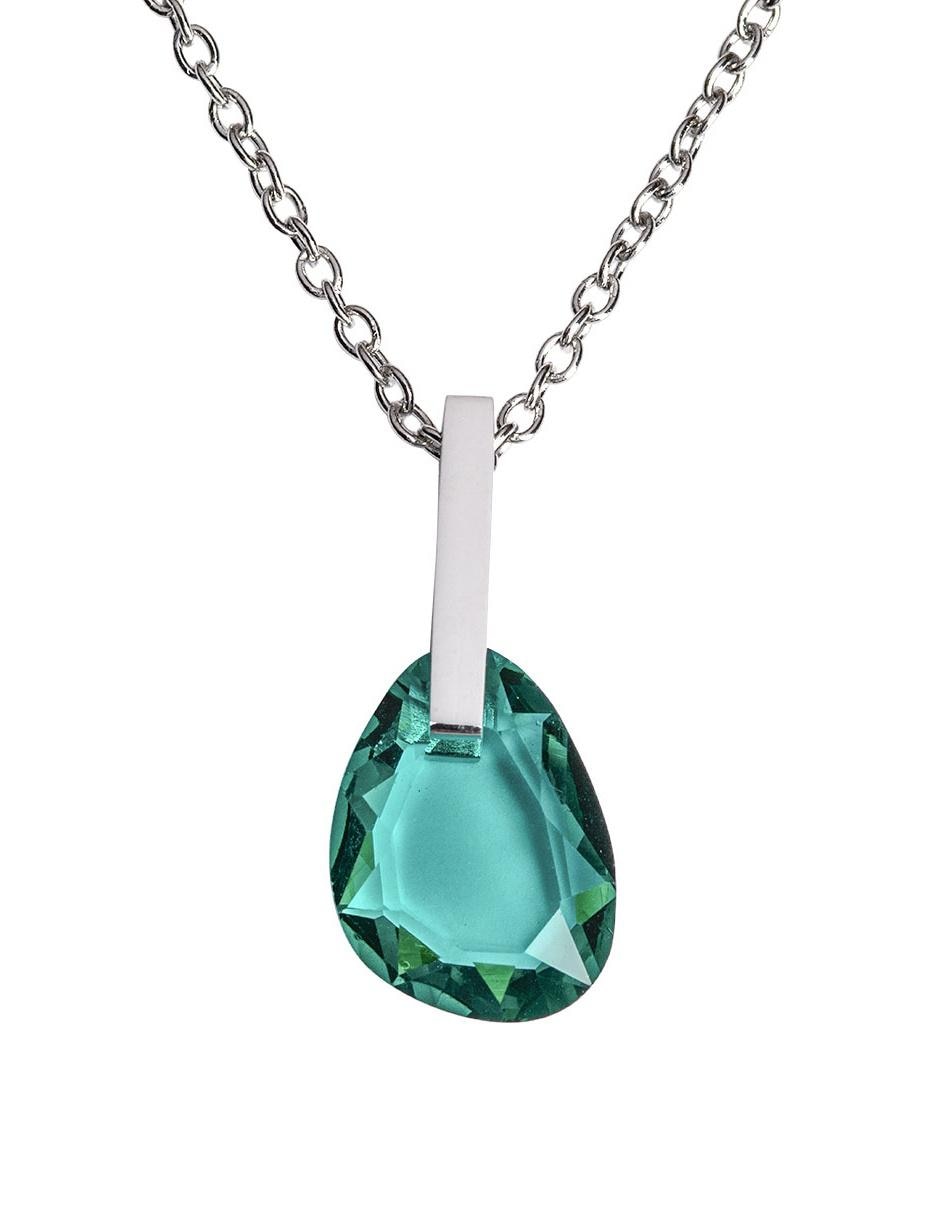 Collares de mujer LuckyLy con dije de cristal rosa acero inoxidable baño de oro 18k