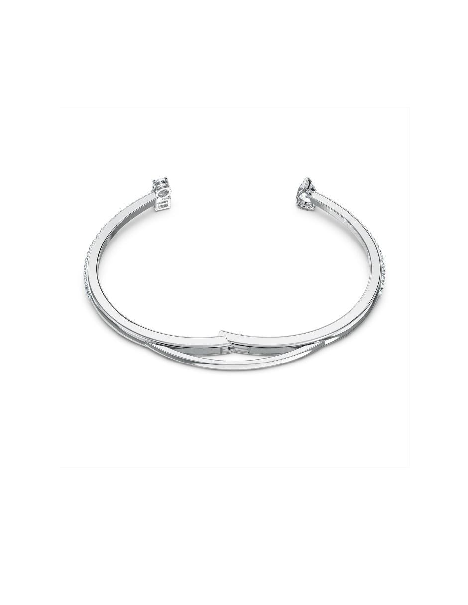 Brazalete con acabado baño rodio 7
