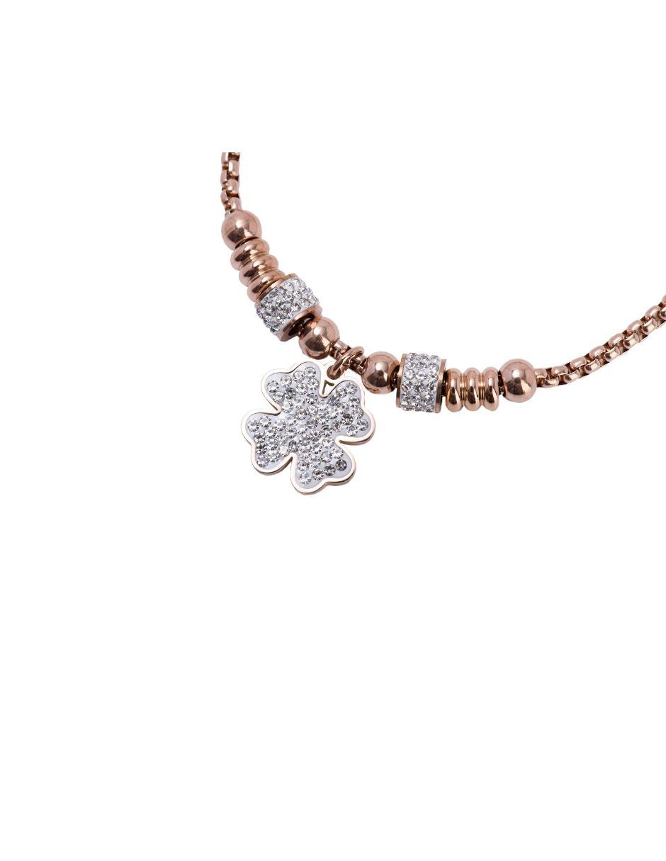Pulsera con acabado baño de oro rosa 7