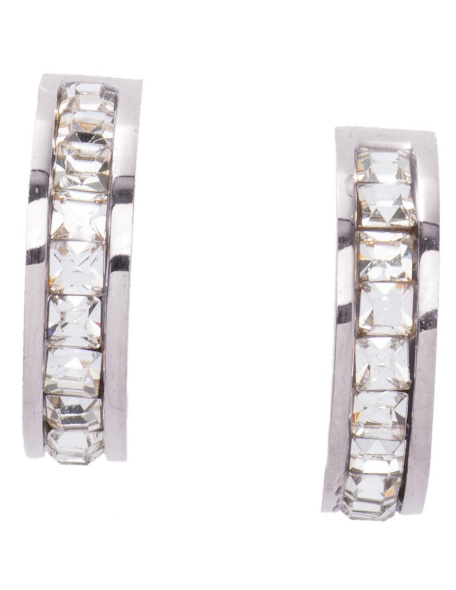 Arracadas LuckyLy Dara base acero inoxidable y zirconia cúbica