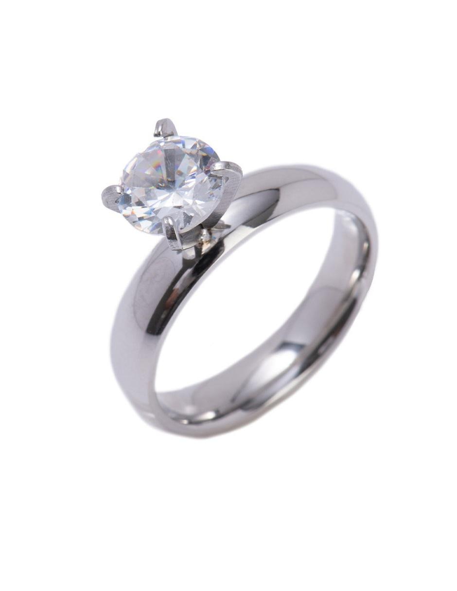 Anillo zirconia cúbica pulido