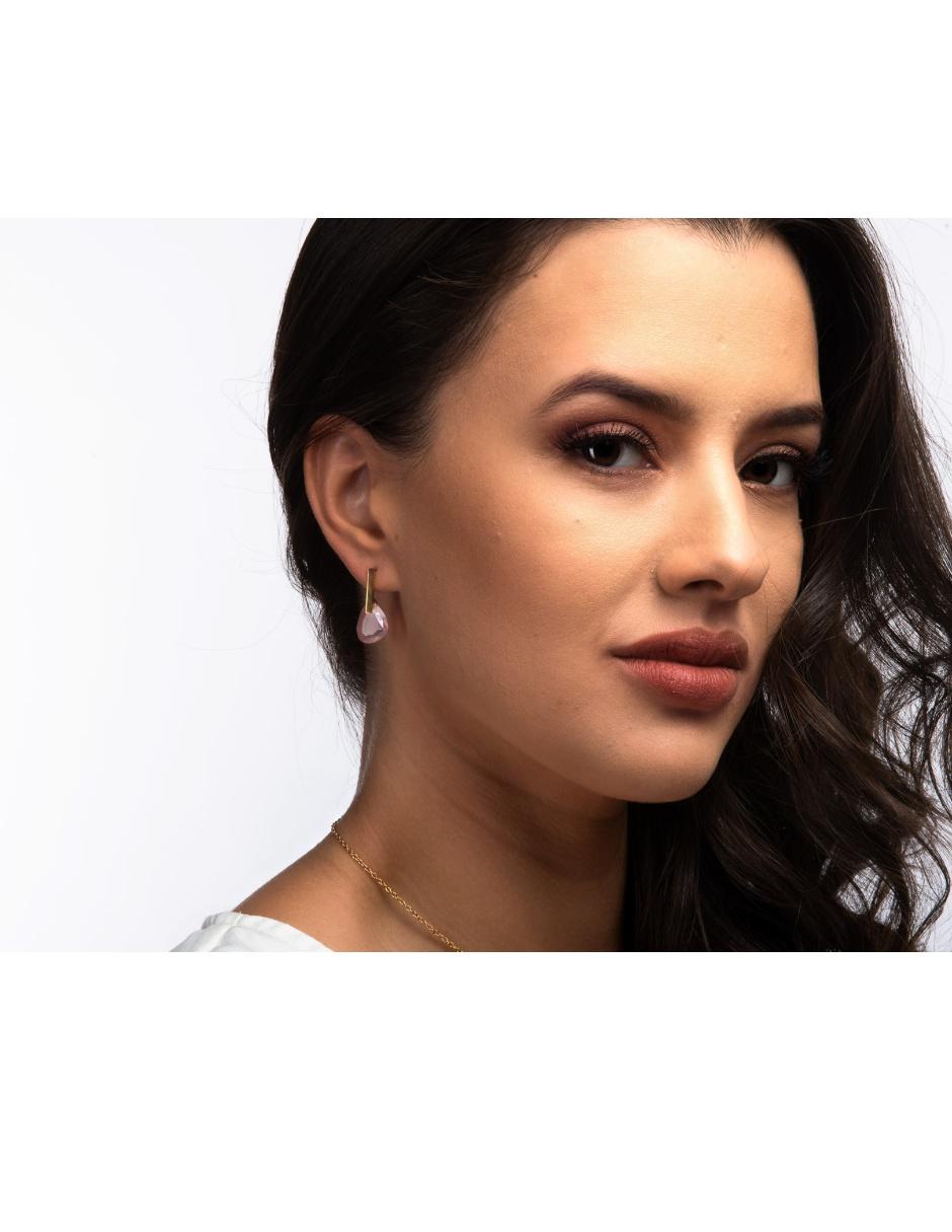 Aretes con acabado brillante cristal 2