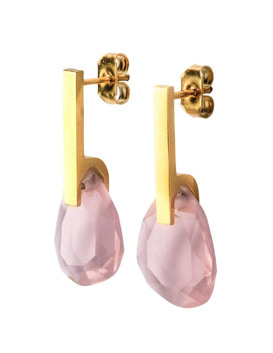 Aretes con acabado brillante cristal 3