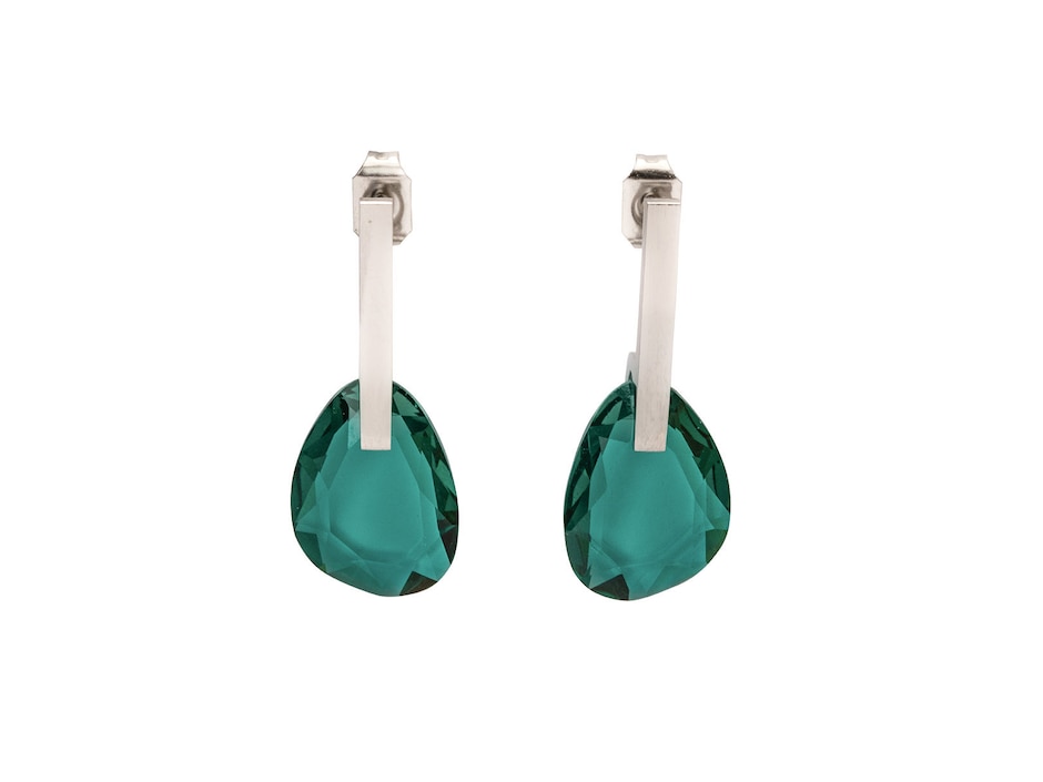 Aretes con acabado brillante cristal