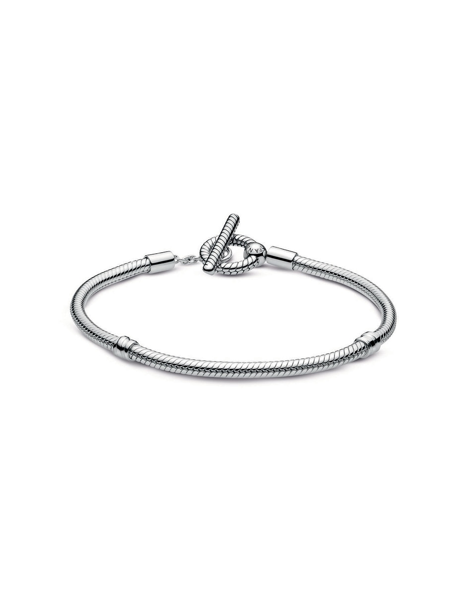 Brazalete de plata Moments con acabado pulido