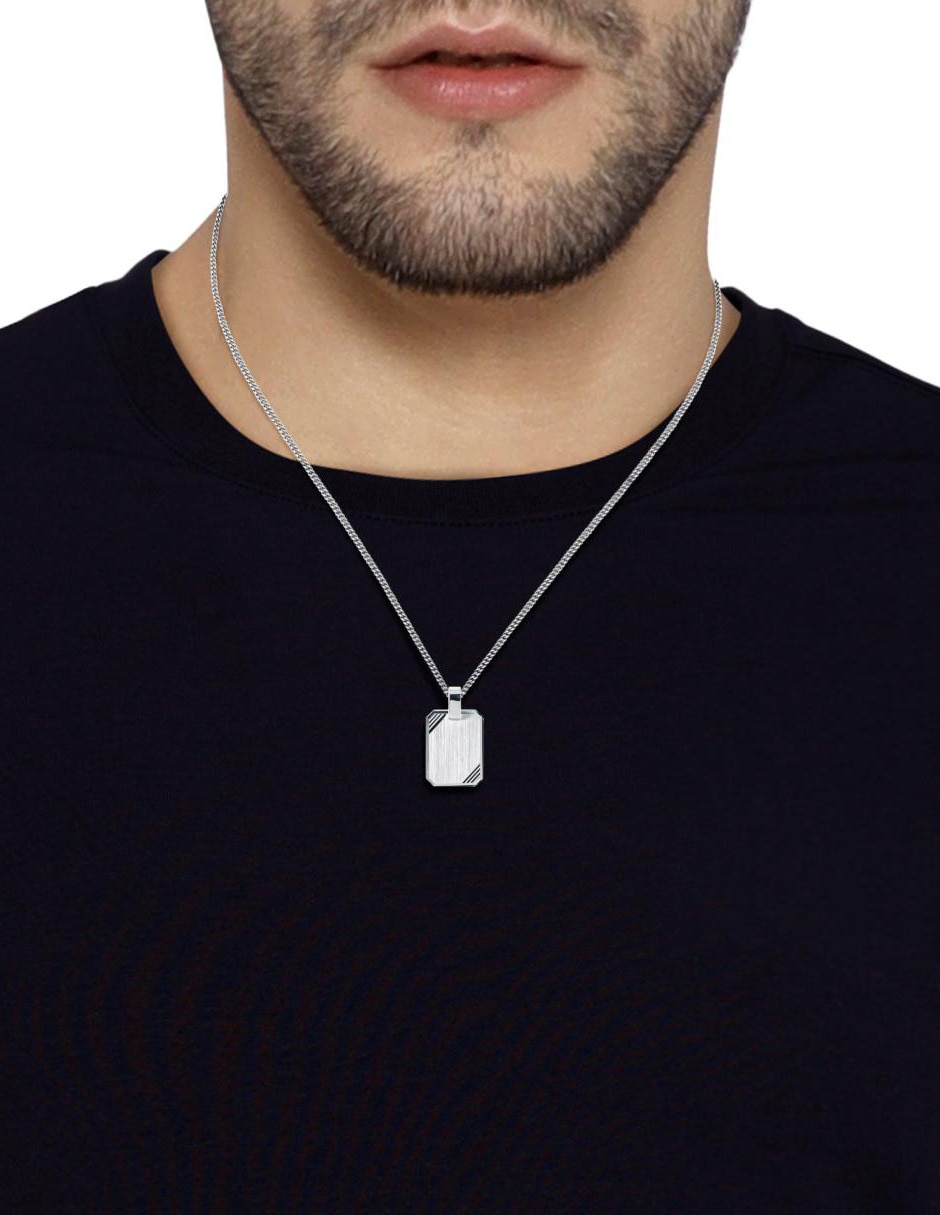Dije rectangular de plata 2