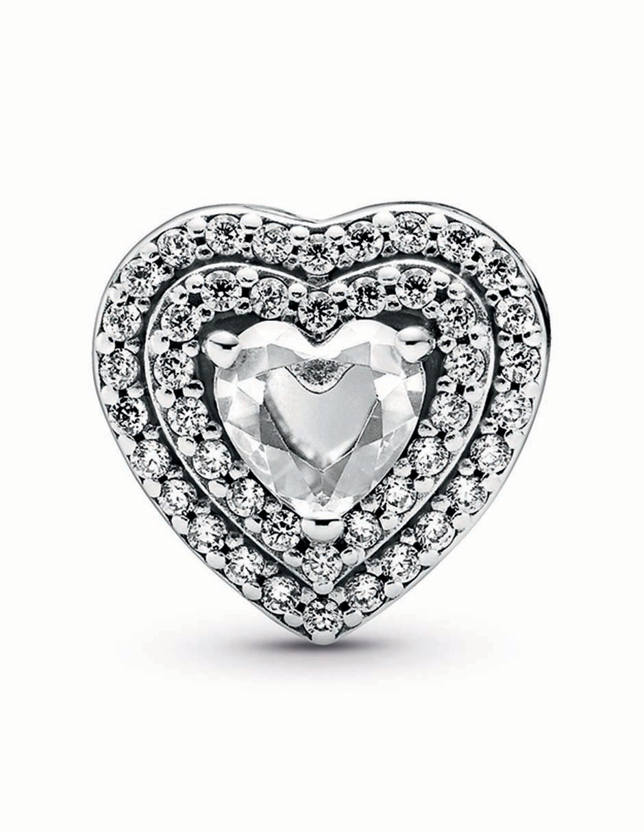 Dije de corazón de plata P 925 zirconia cúbica 2
