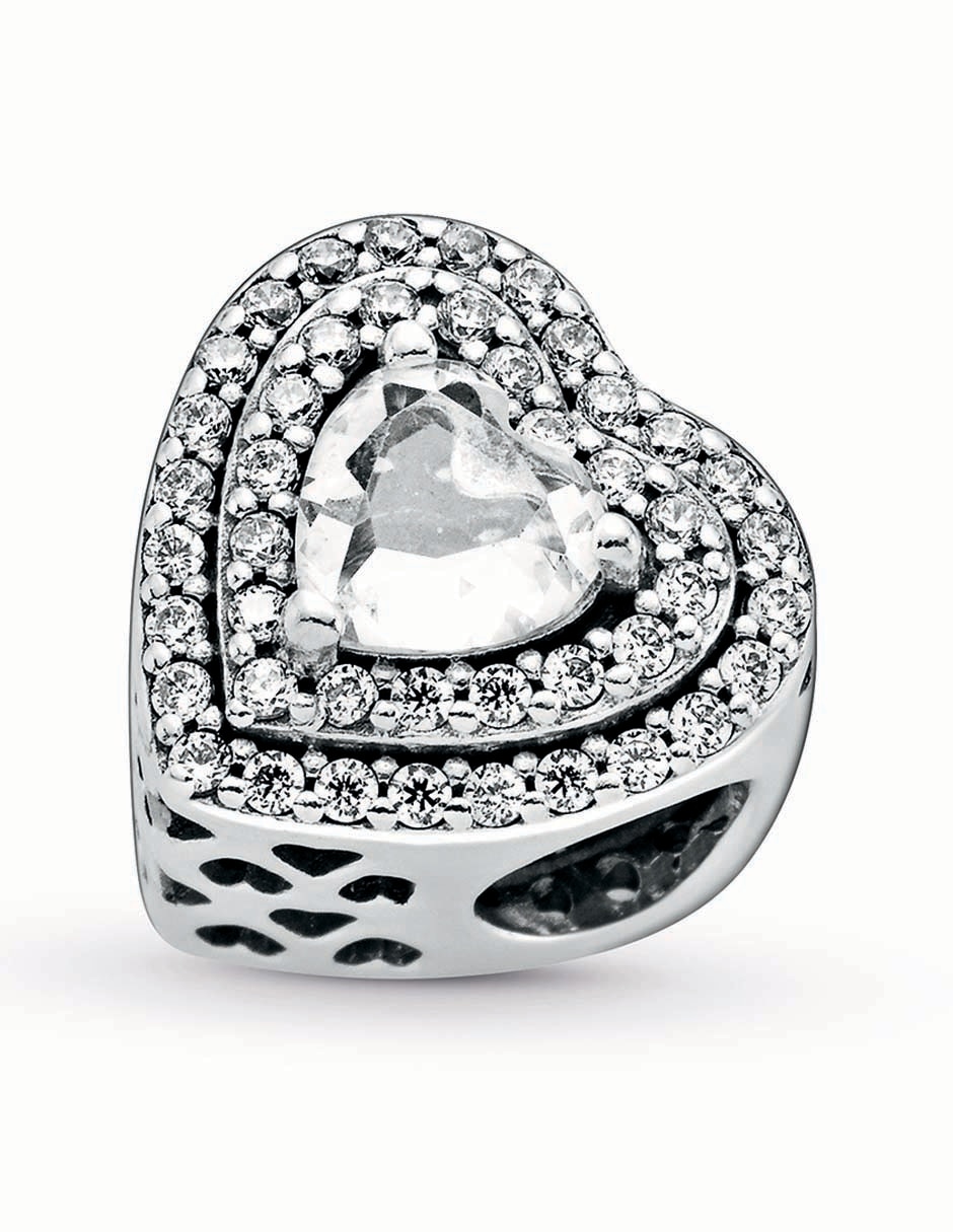 Dije de corazón de plata P 925 zirconia cúbica 4