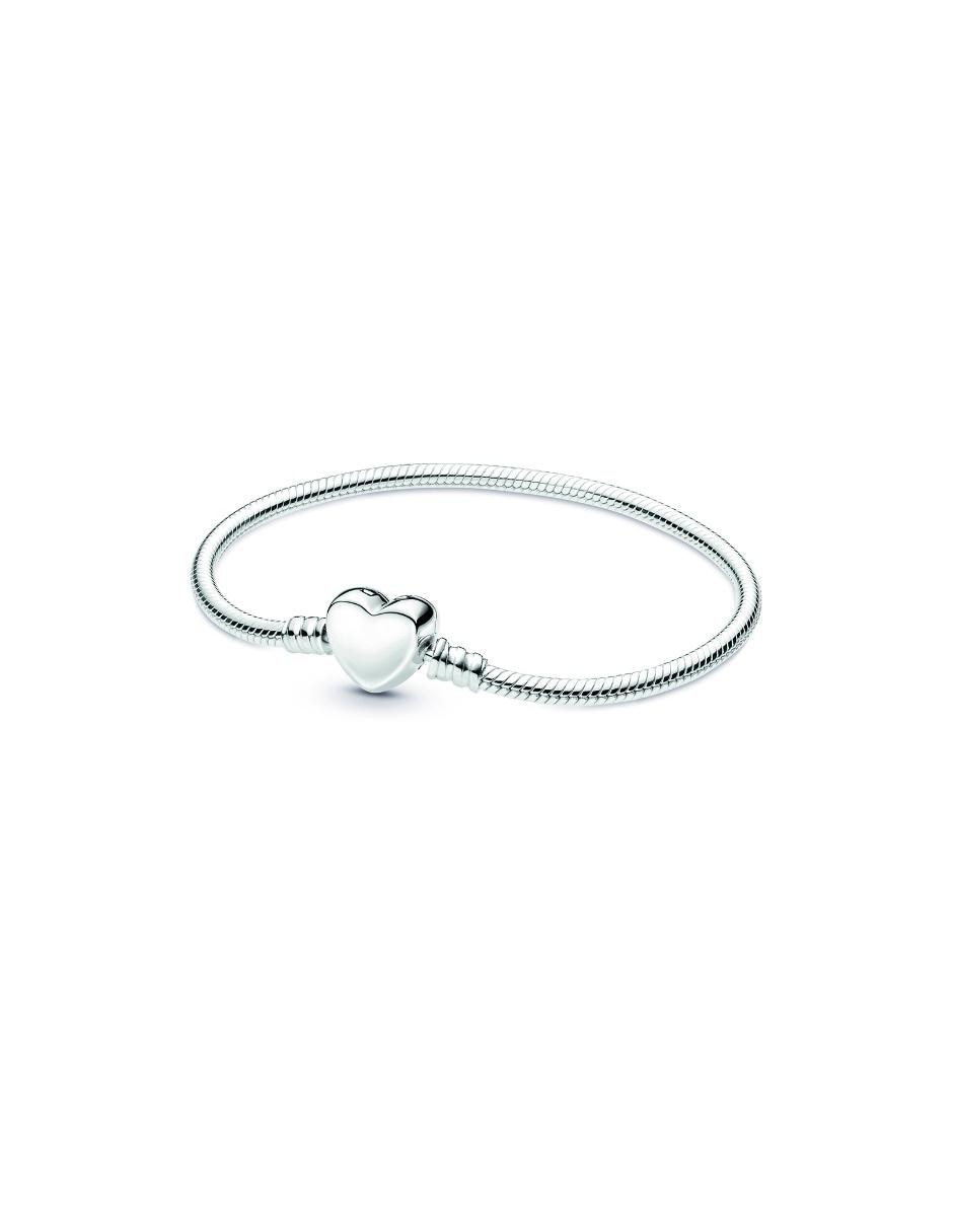 Brazalete de plata Moments con acabado lustre