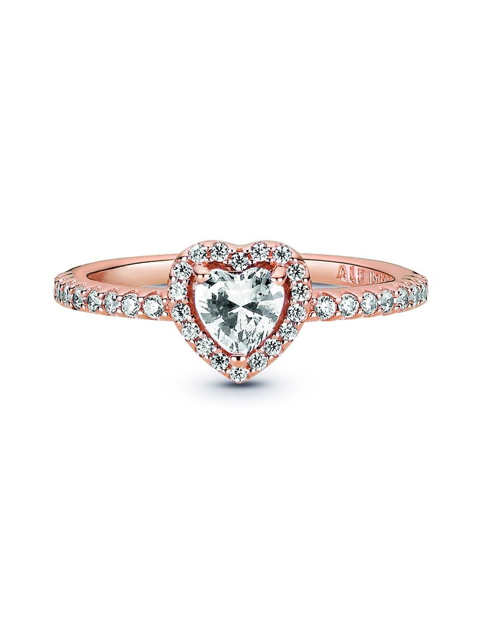 Anillo de corazón P 925 de plata diamante pavé 2