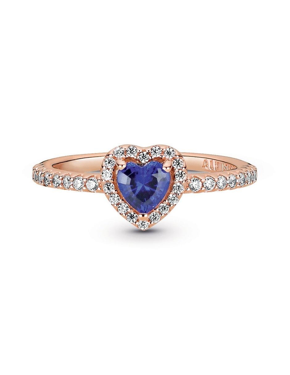 Anillo de corazón P 925 de plata zafiro pavé 2