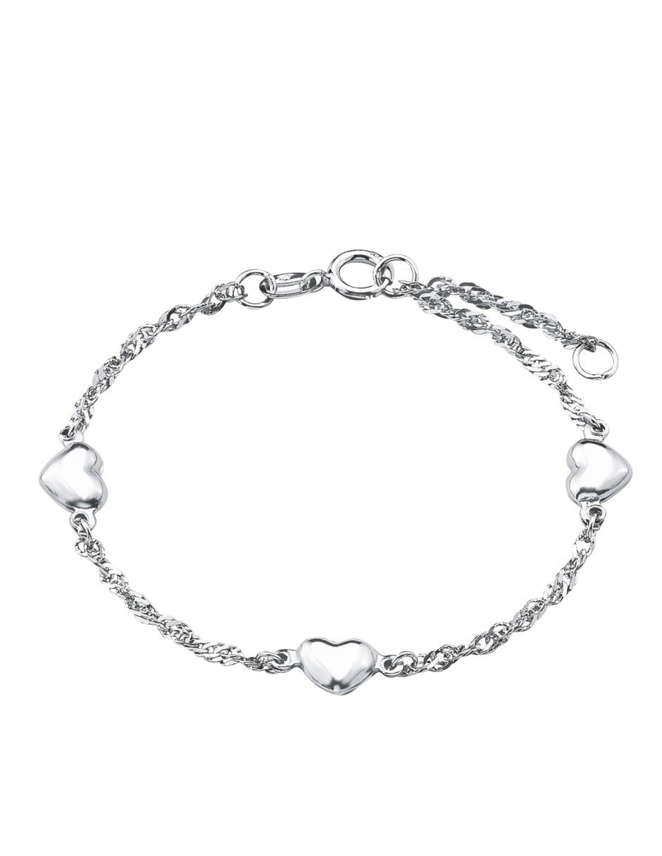Pulsera de plata con acabado baño rodio 1