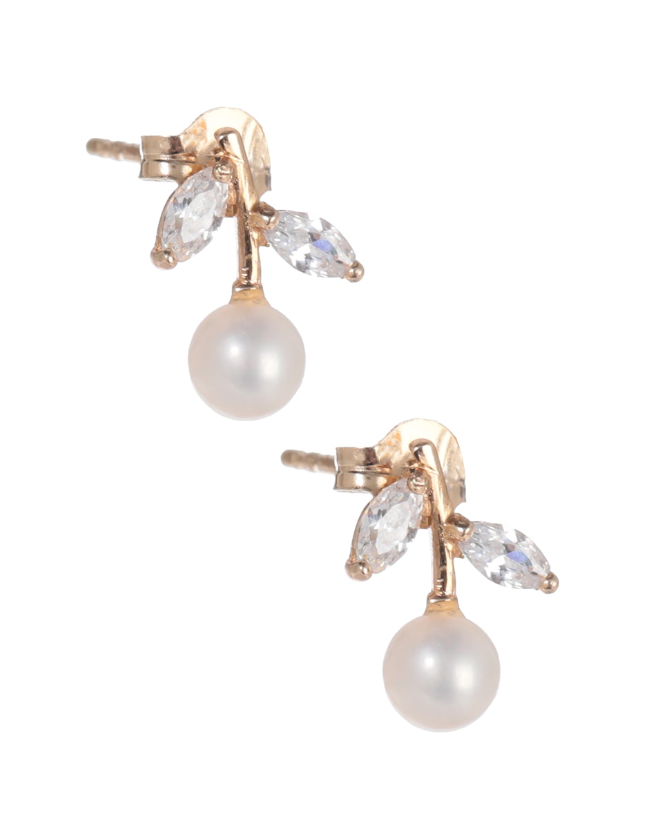 Aretes de oro con acabado pavé zirconia 2