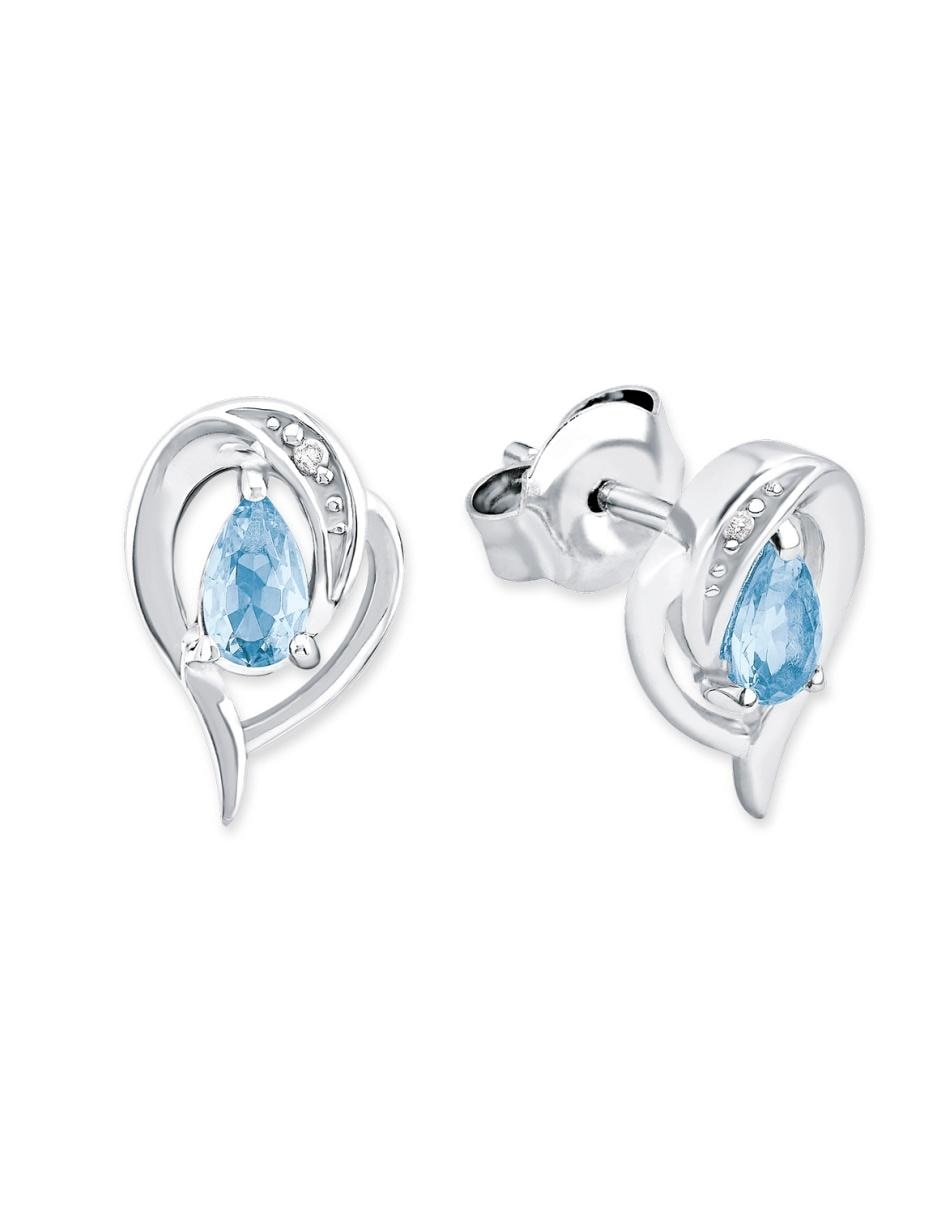 Aretes de plata P 925 con acabado baño rodio zirconia Aretes de plata P 925 con acabado baño rodio zirconia